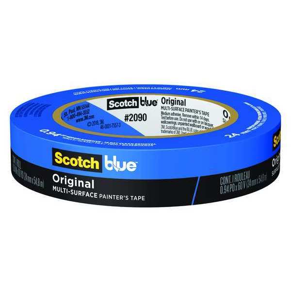 Painter's Tape,  15/16 in W x 60 yd L,  5.4 mil Thick,  Blue,  Scotch Blue 2090,  1 Pk