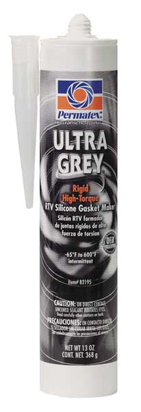 Rigid,  High Torque RTV Silicone Sealant,  13 oz,  Gray,  Temp Range -65 to 500 Degrees F