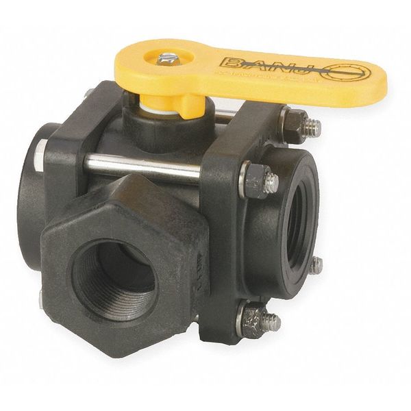 3/4" FNPT Polypropylene Ball Valve 3-Way