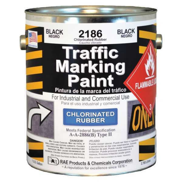 Traffic Zone Marking Paint,  1 gal.,  Black,  Chlorinated Solvent -Based