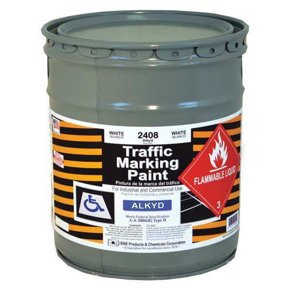 Traffic Zone Marking Paint,  5 gal.,  White,  Alkyd Solvent -Based
