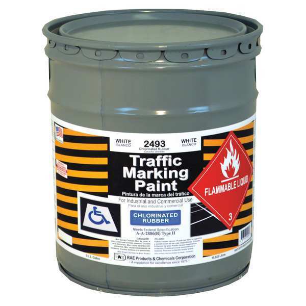 Traffic Zone Marking Paint,  5 Gal.,  White,  Chlorinated Solvent -Based