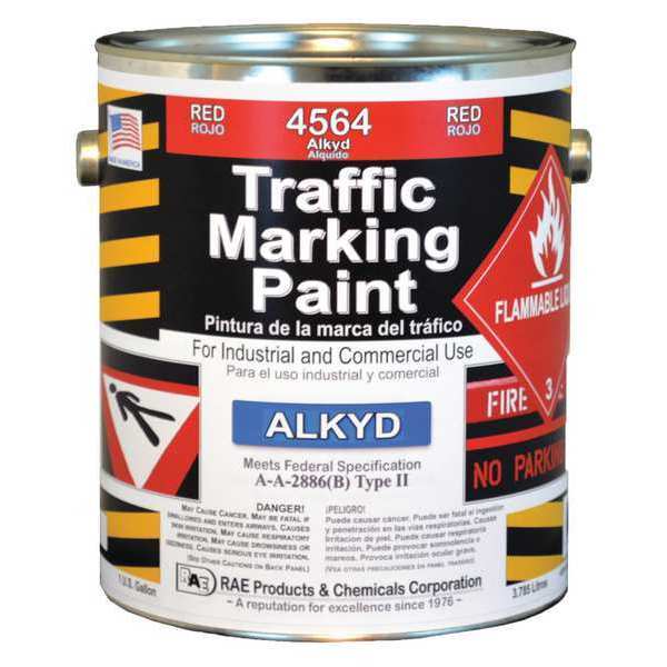 Traffic Zone Marking Paint,  1 gal.,  Bright Red,  Alkyd Solvent -Based
