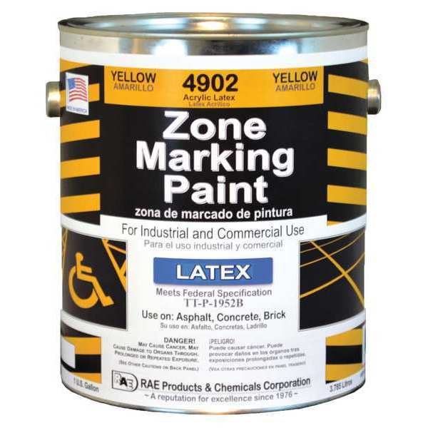 Traffic Zone Marking Paint,  1 gal.,  Yellow,  Latex Acrylic -Based