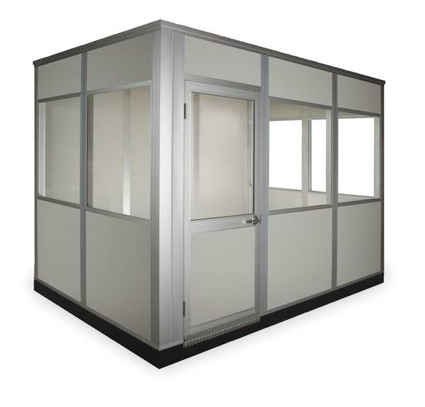 4-Wall Modular In-Plant Office,  8 1/2 ft H,  8 ft W,  8 ft D,  Gray