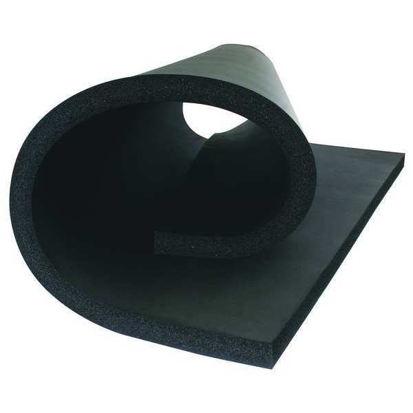 Flexible Insulation Sheet,  1/2 in Thick,  4 ft L,  36 in W,  2 R-Value,  Buna-N Rubber/PVC,  Black