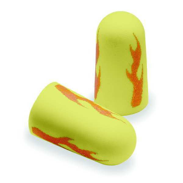 Disposable Uncorded Ear Plugs,  E-A-Rsoft Yellow Neons Blasts,  Bullet Shape,  NRR 33 dB,  200 Pairs