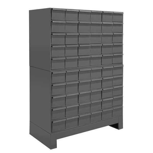 Prime Cold Rolled Steel Enclosed Bin Shelving,  34 in W x 48 in H x 12 1/4 in D,  10 Shelves,  Gray