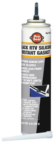 Oil-Resistant RTV Silicone Gasket Maker,  8 oz,  Black,  Temp Range -75 to 500 Degrees F