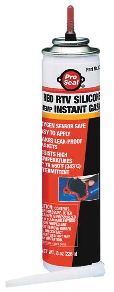 High Temp.,  Sensor-Safe RTV Silicone Gasket Maker,  8 oz,  Red,  Temp Range -70 to 650 Degrees F