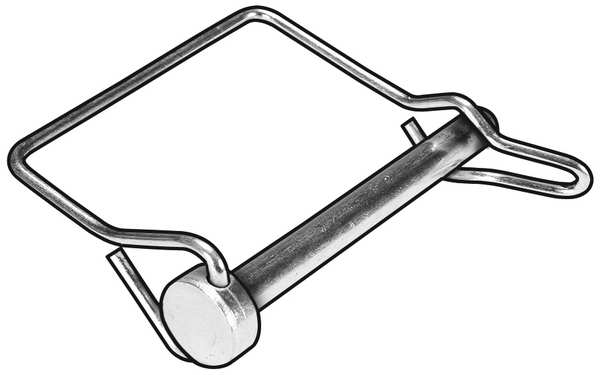 Safety Pin,  Low Carbon Steel,  Zinc,  5/16 in Pin Dia,  2 1/2 in Usbl L,  2 3/4 in L,  5 PK