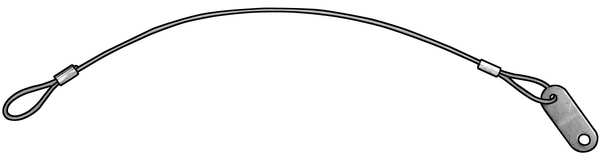 2 Loops and Tab Lanyard,  6 in,  3/64 in Pin Dia.,  Galvanized Steel,  Nylon Coated,  5 PK
