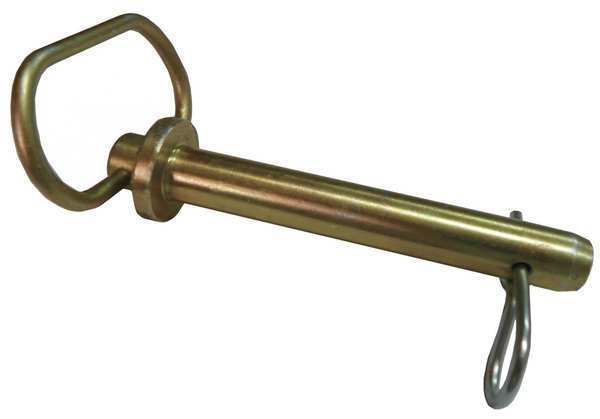 Hitch Pin, Std, Stl, Zinc, 3/4x5 L