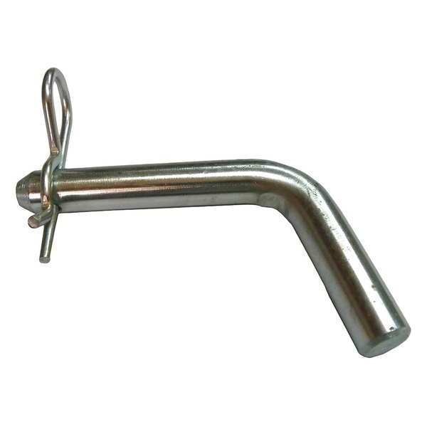 Hitch Pin, Bent, Stl, Zinc, 1/2 x 3" L