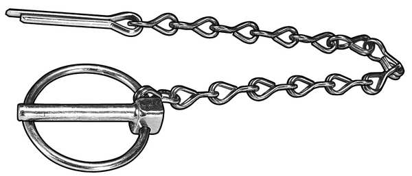 Lynch Pin, 1-63/64 in L, with Chain, PK5