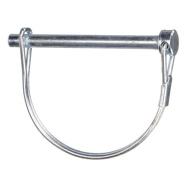 Safety Pin,  Low Carbon Steel,  Not Graded,  Zinc Plated,  1/4 in Pin Dia,  1 3/4 in Usbl L,  2 1/4 in L,  5 PK