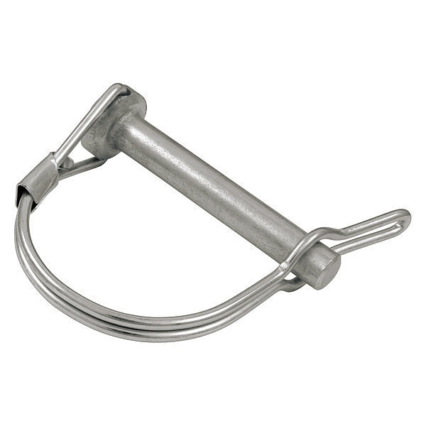 Safety Pin,  Low Carbon Steel,  Zinc,  5/16 in Pin Dia,  1 3/4 in Usbl L,  2 in L,  5 PK
