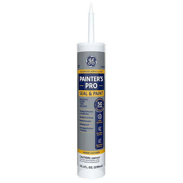 Caulk,  10.1 oz,  Cartridge,  Clear,  Siliconized Acrylic Base