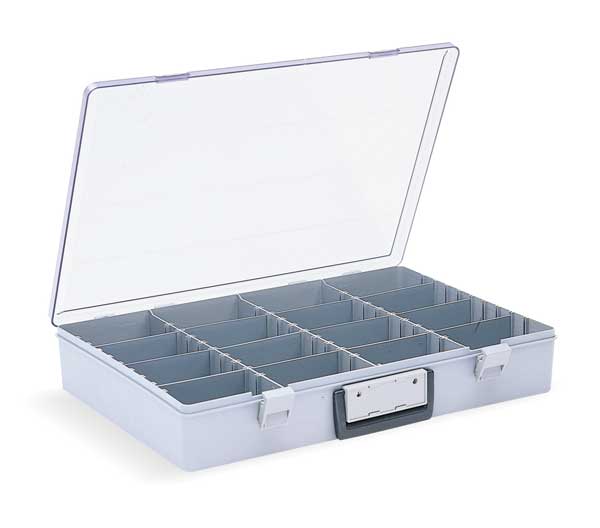 Compartment Box with 4 to 40 compartments,  Plastic,  3 in H x 18 1/2 in W