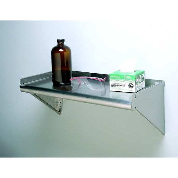 Stainless Steel Wall Shelf,  11-1/8"D x 60"W x 9-1/2"H,  Silver