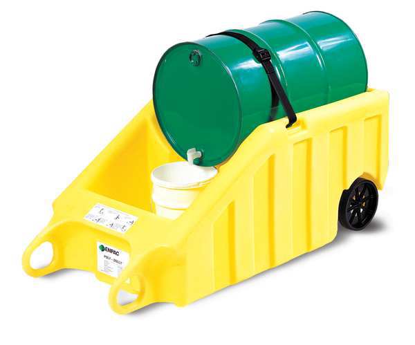 Indoor Dispensing Dolly, Yellow, 70 Gal