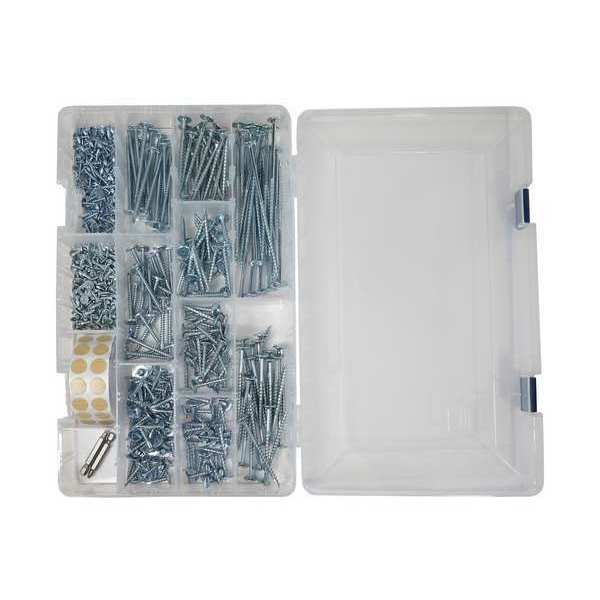 Screw Assortment,  Steel,  Zinc Plated Finish