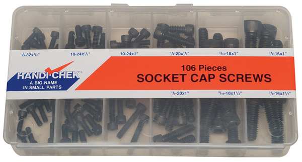 Socket Head Cap Screw Assortment,  Alloy Steel,  Black Oxide Finish
