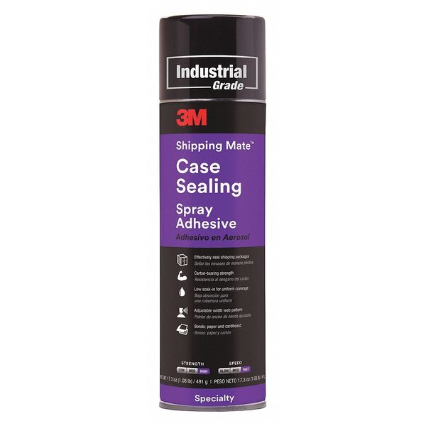Spray Adhesive,  Shipping Mate Case Sealing Series,  Clear,  17.3 oz,  Aerosol Can