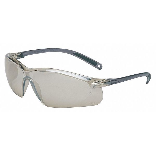 Safety Glasses,  Wraparound I/O Silver Mirror Polycarbonate Lens,  Scratch-Resistant