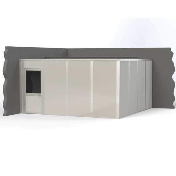 2-Wall Modular In-Plant Office,  8 ft H,  16 ft W,  16 ft D,  Gray