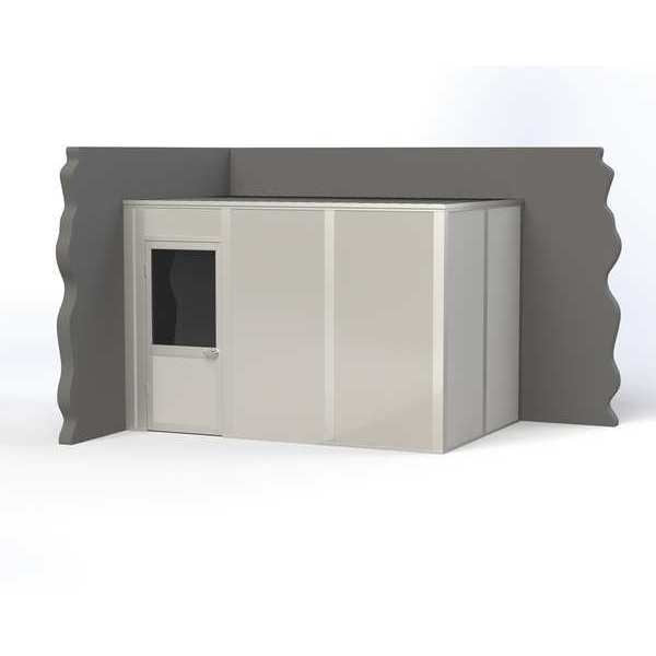2-Wall Modular In-Plant Office,  8 ft H,  12 ft W,  8 ft D,  Gray