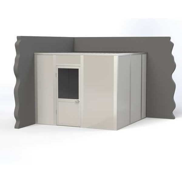 2-Wall Modular In-Plant Office,  8 ft H,  10 ft W,  10 ft D,  Gray