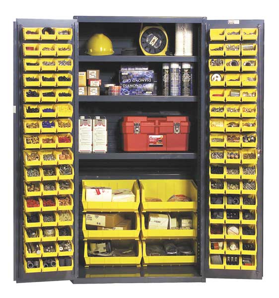 Extra-Heavy Duty Bin Cabinet,  36 in W,  72 in H,  24" D,  102 Bins