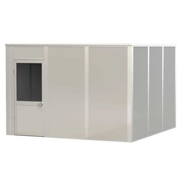 4-Wall Modular In-Plant Office,  8 ft H,  12 ft W,  12 ft D,  Gray