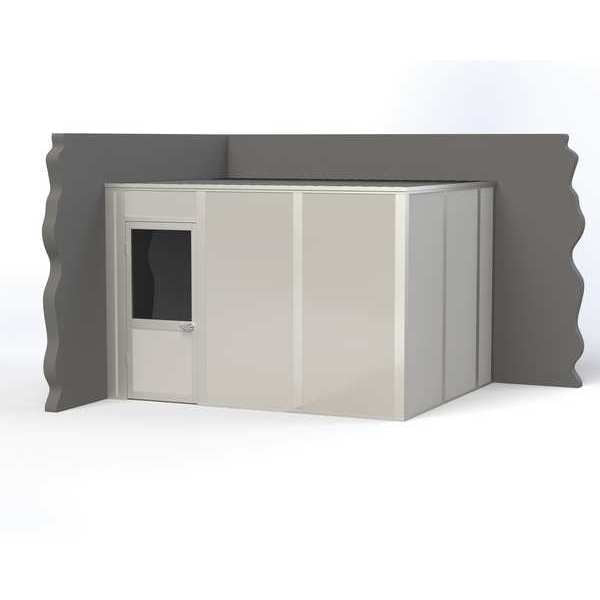 2-Wall Modular In-Plant Office,  8 ft H,  12 ft W,  10 ft D,  Gray