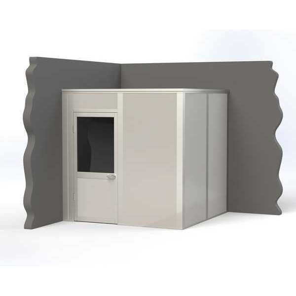 2-Wall Modular In-Plant Office,  8 ft H,  8 ft W,  8 ft D,  Gray