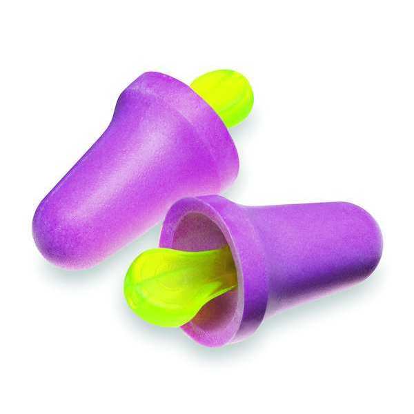 No-Touch Disposable Uncorded Ear Plugs,  Bell Shape,  NRR 29 dB,  M,  Purple,  100 Pairs