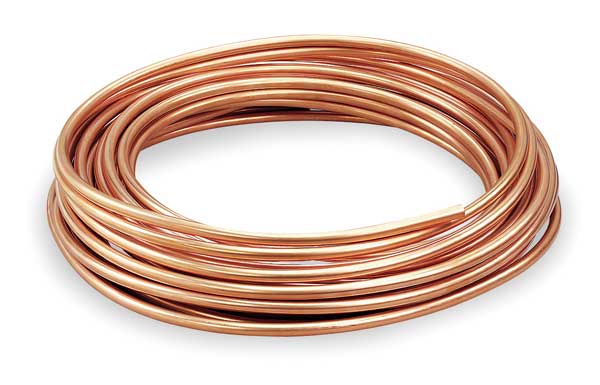 Coil Copper Tubing,  3/8 in Outside Dia,  60 ft Length,  Type L