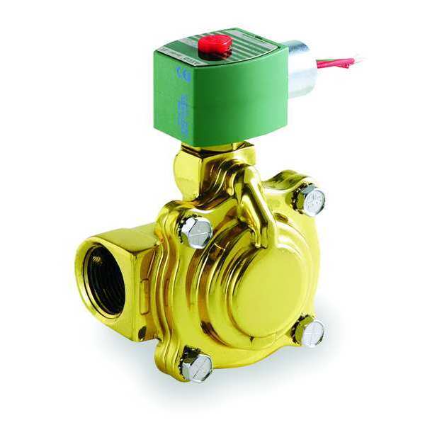 120V AC,  Brass Solenoid Valve,  1 in Pipe Size,  5 psi Min Op Pressure Differential
