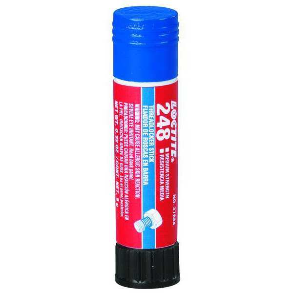 Threadlocker,  LOCTITE 248,  Blue,  Medium Strength,  Solid,  0.32 oz Stick
