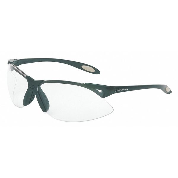 Safety Glasses,  Wraparound Clear Polycarbonate Lens,  Scratch-Resistant