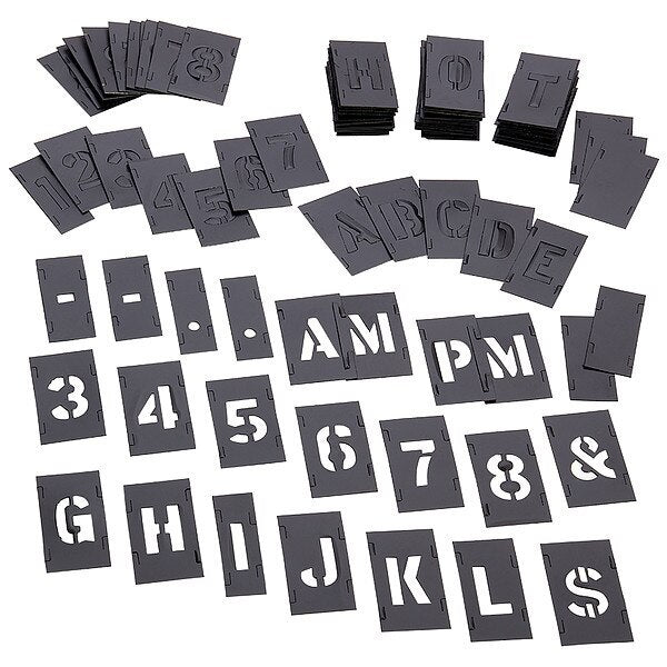 Stencil Set, Letters, Plastic, PK3