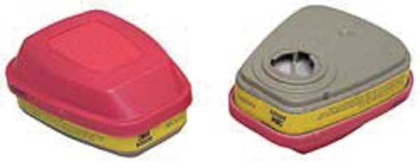 Combination Cartridge/Filter,  Bayonet,  OV,  AG,  P100,  Magenta,  Yellow,  2 PK,  NIOSH