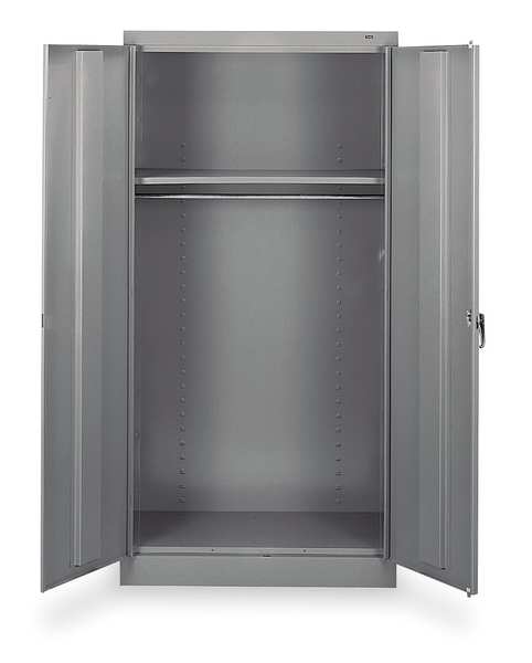24 ga. ga. Carbon Steel Wardrobe Storage Cabinet,  36 in W,  72 in H,  Stationary