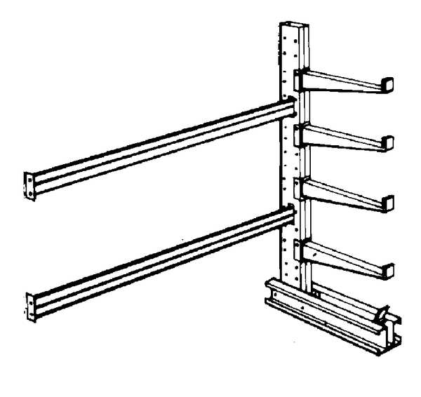 Add-On Cantilever Rack, 1 Side, 8 ft. H