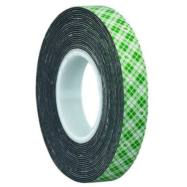 3M 4052 Double Coated Foam Tape 0.5" x 5yd,  Black