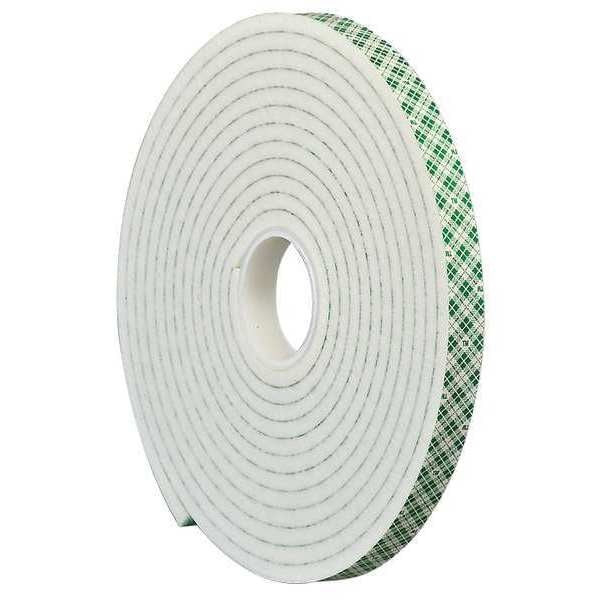 3M 4004 Double Coated Foam Tape 1" x 5yd,  White,  1/4" thick