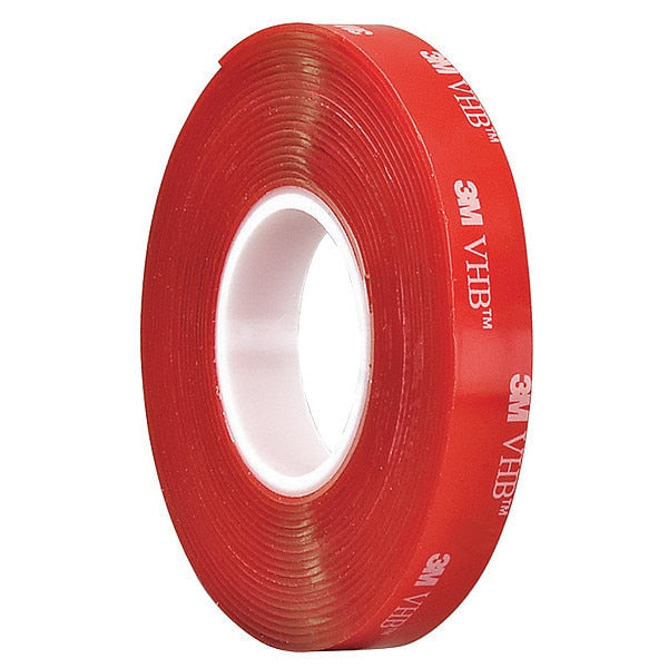 3M 4910 VHB Tape 0.5" x 5yd,  Clear,  40 mil