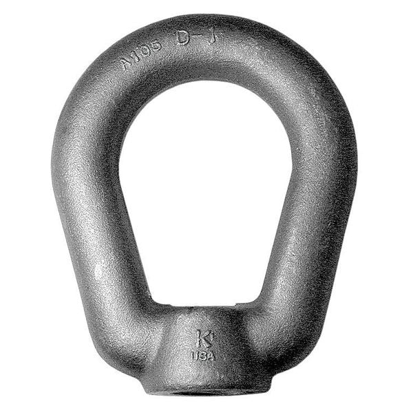 Oval Eye Nut,  7/8"-9 Thread Size,  1 in Thread Lg,  Steel,  Black Oxide