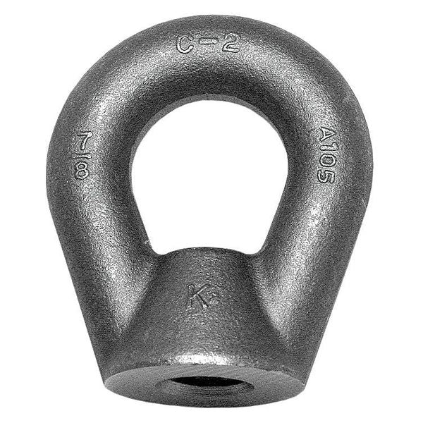Oval Eye Nut,  1"-8 Thread Size,  1 in Thread Lg,  Steel,  Black Oxide